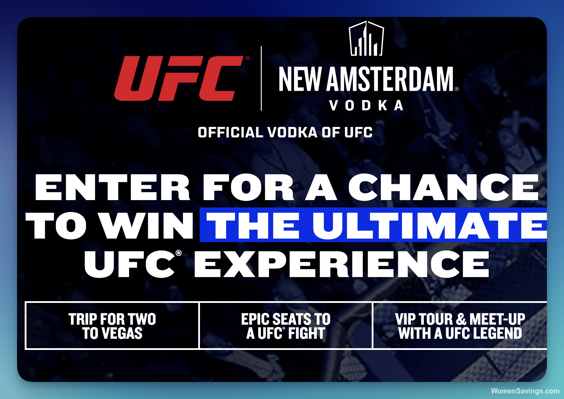 New Amsterdam & UFC VIP Sweepstakes – Win Tickets & $2,800