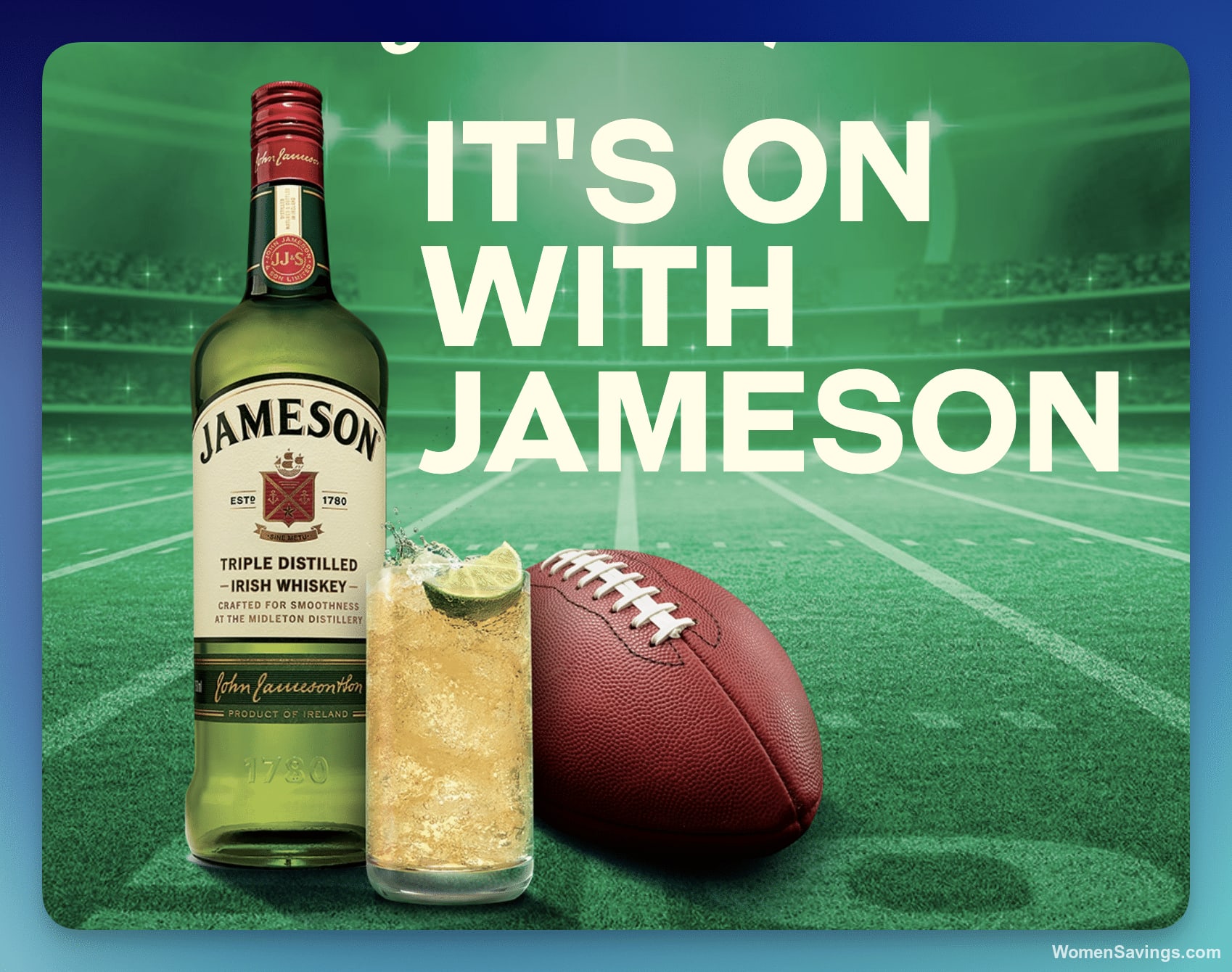 Jameson Irish Whiskey Fall Sports Sweepstakes (105 Winners)