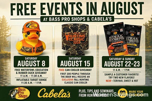 FREE August Events at Bass Pro Shops and Cabela's