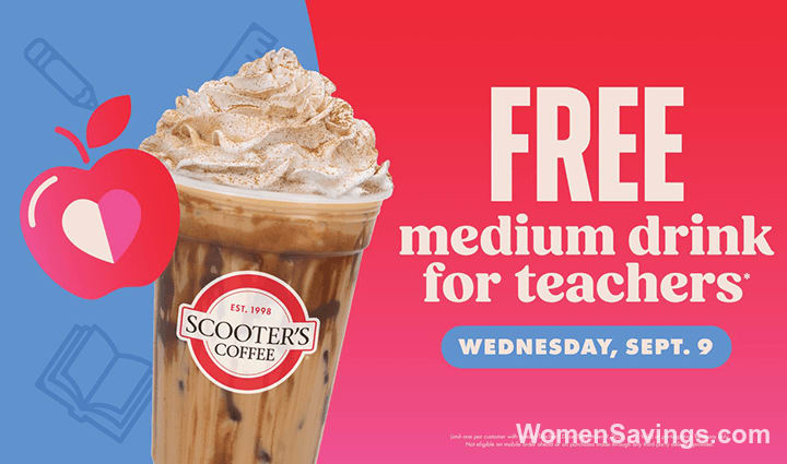 FREE Medium Drink for Educators on September 9th at Scooter's Coffee