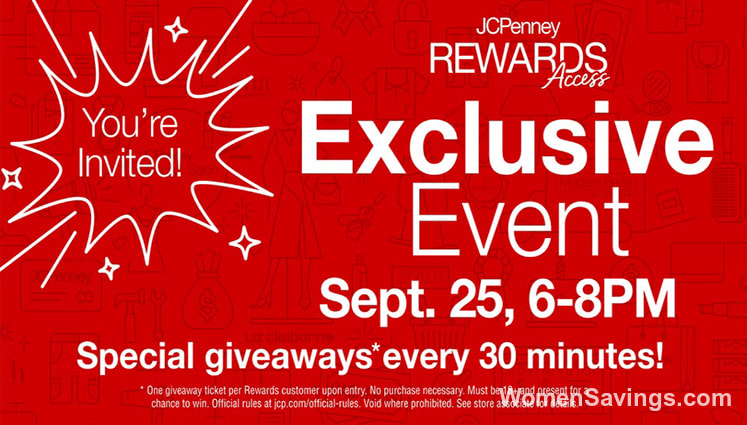 JCPenney Rewards Exclusive Event: Get $10 CashPass on September 25th