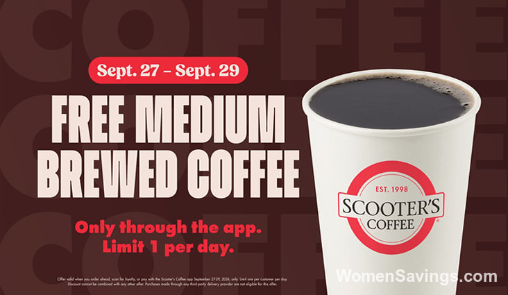 FREE Medium Brewed Coffee Sept 27-29 at Scooter's Coffee