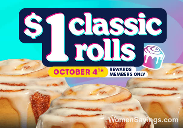 Classic Cinnamon Roll Just $1 at Cinnabon Today Only