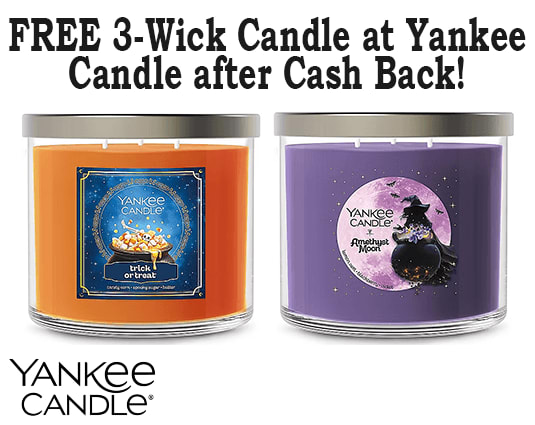 FREE 3-Wick Candle at Yankee Candle After Cash Back