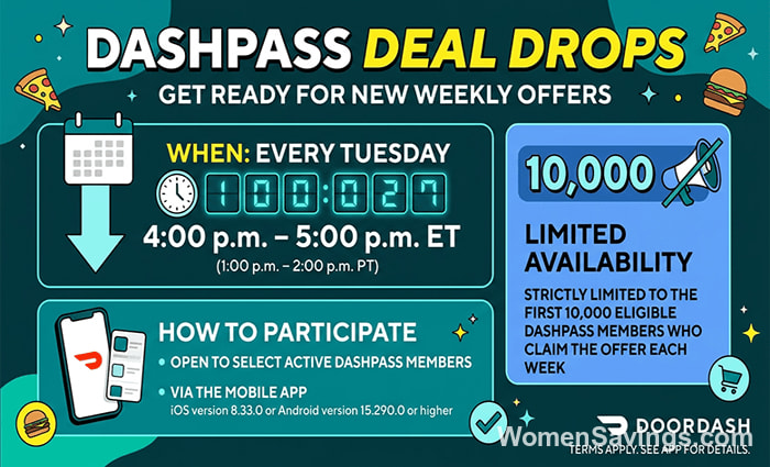 DashPass Deal Drops Every Tuesday 4-5 PM ET