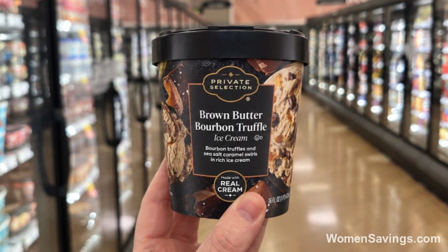Private Selection ice cream pint and Breyers 48 oz ice cream cartons from Kroger