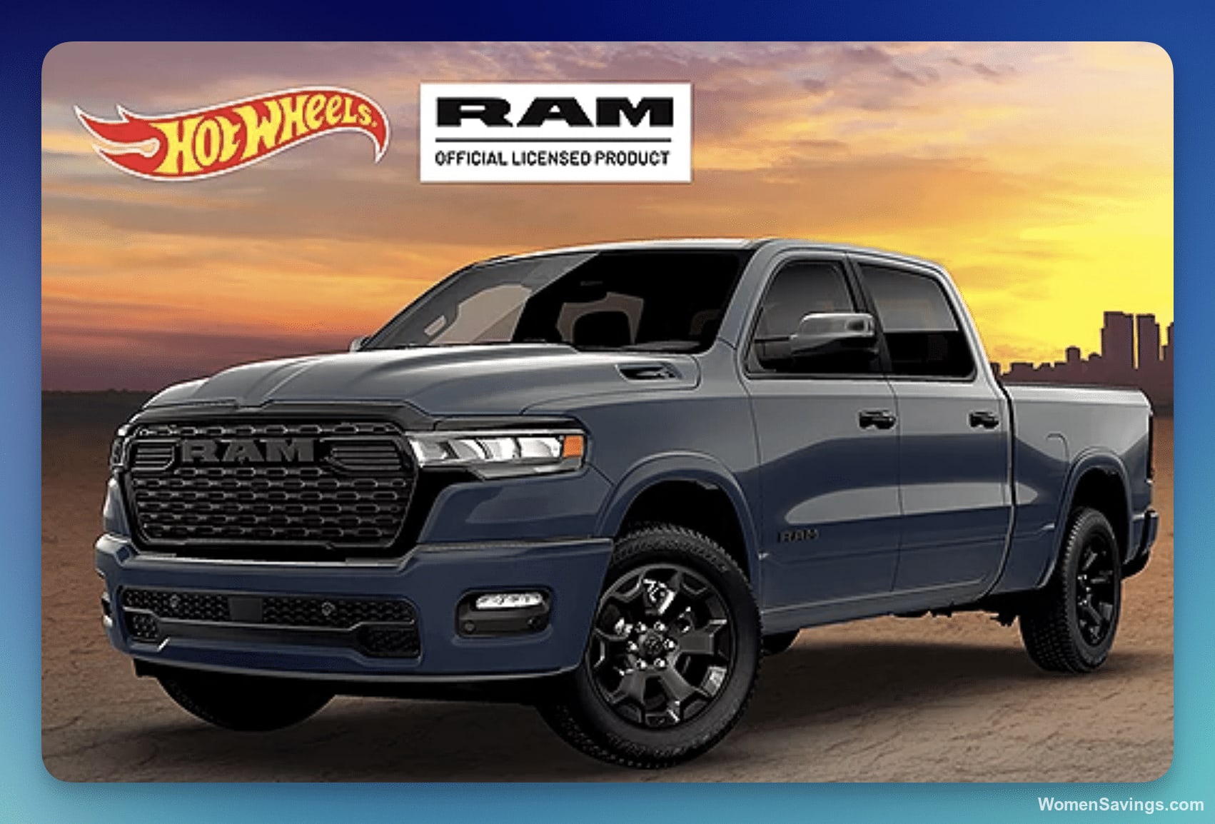 Red 2026 Ram 1500 pickup truck beside a Hot Wheels toy car for the Hot Wheels Ram Trucks Sweepstakes