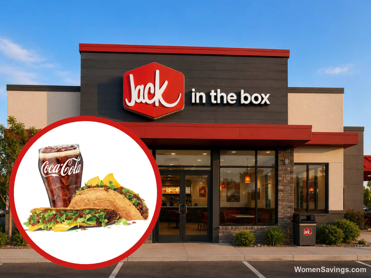 Jack in the Box Monster Taco and small drink with a Simpsons Treehouse of Horror collectible cup