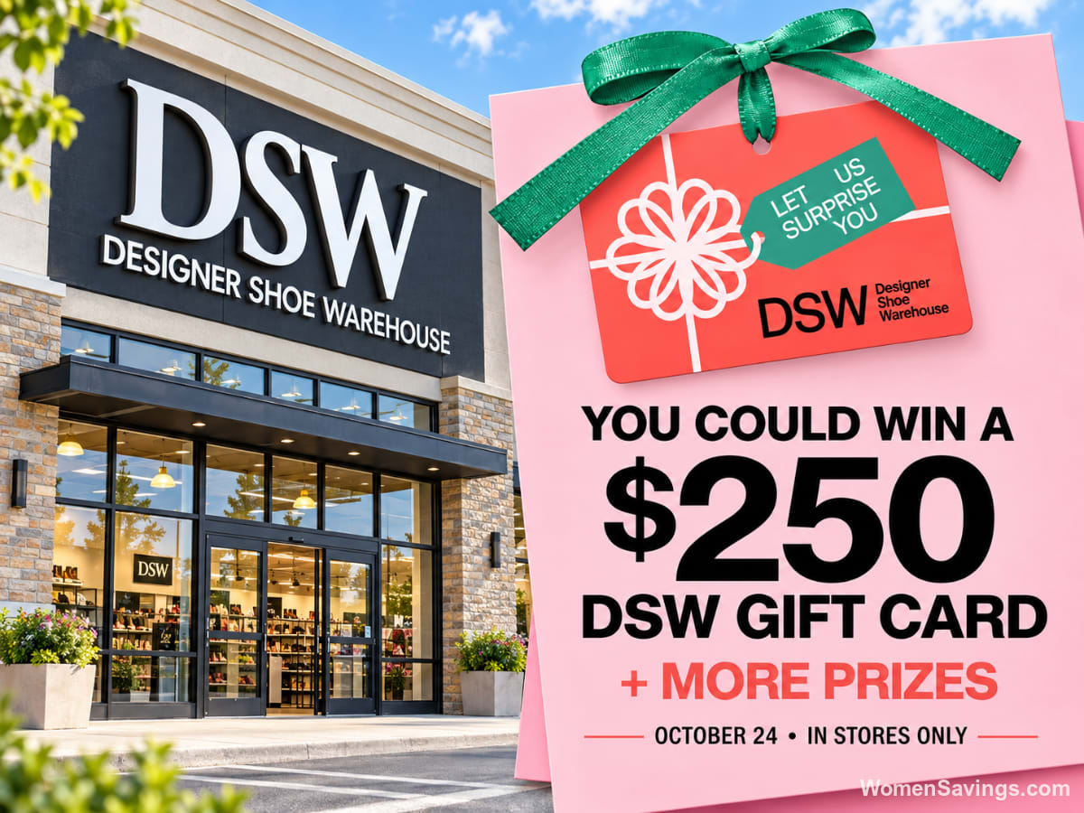 DSW Mystery Card promotion with a chance to win a $250 DSW gift card