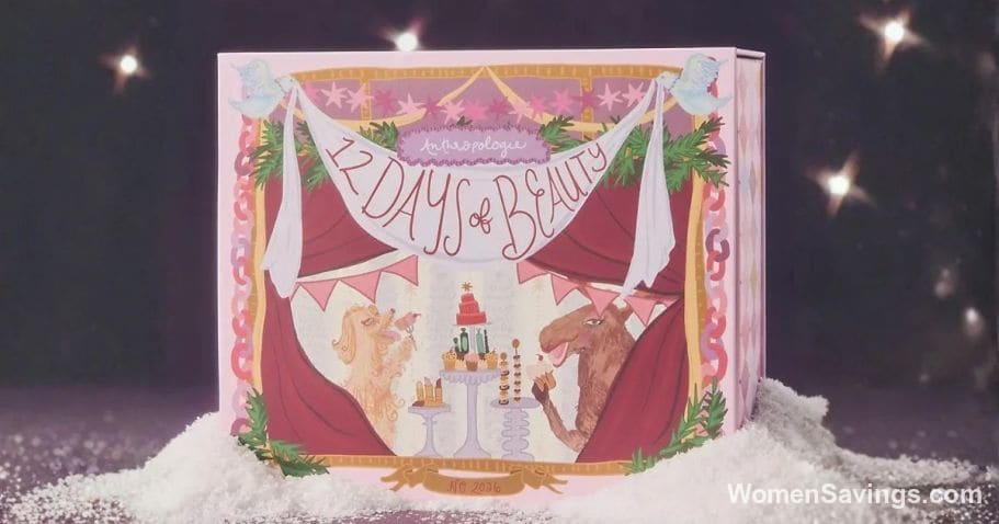 Anthropologie 12 Days of Beauty Advent Calendar box with premium beauty samples