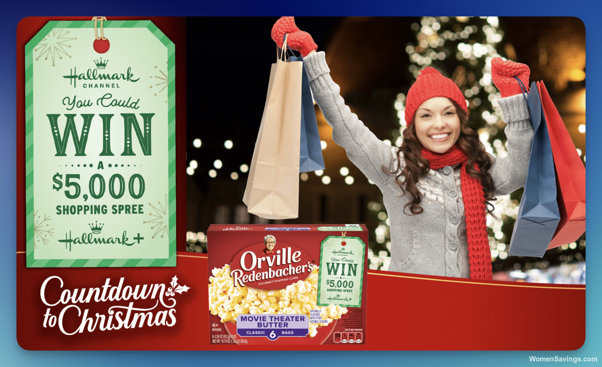 Bowl of Orville Redenbacher's popcorn next to a cozy Hallmark Channel watching blanket