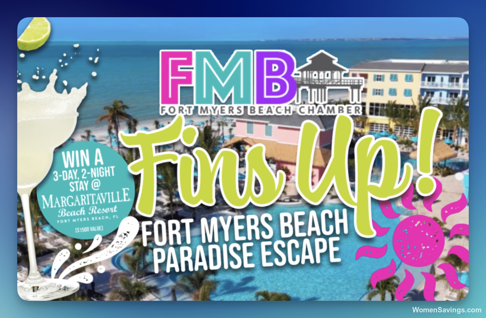 Beachfront view at Margaritaville Beach Resort Fort Myers Beach, the prize in the USA Today Fins Up Paradise Escape Sweepstakes