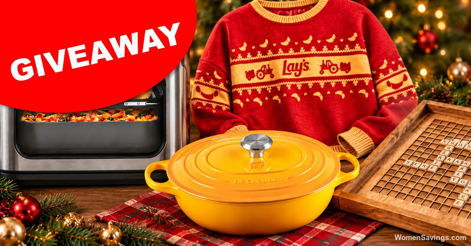 Lay's x Le Creuset signature oval casserole and Happy Holi-Lay's chip bowls, sweater and charcuterie set prizes