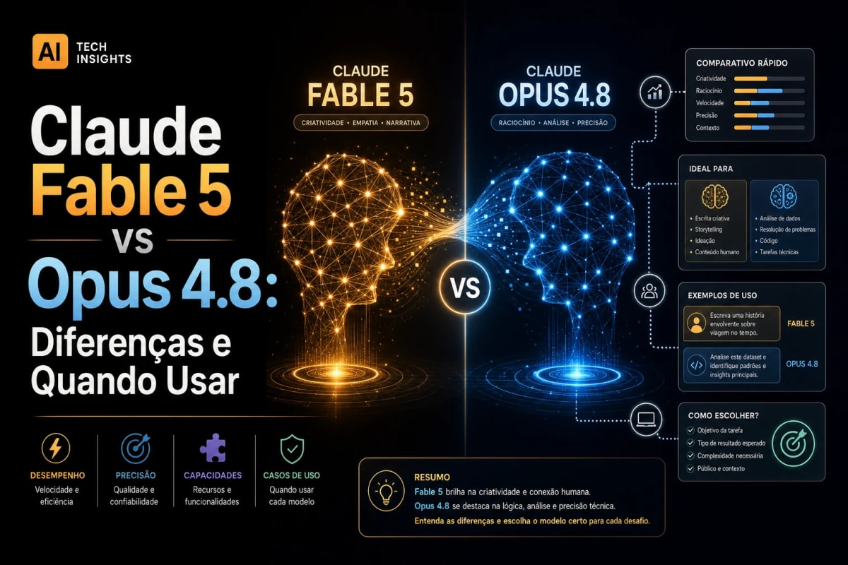 Claude Fable 5 vs Opus 4.8: Diferenças e Quando Usar