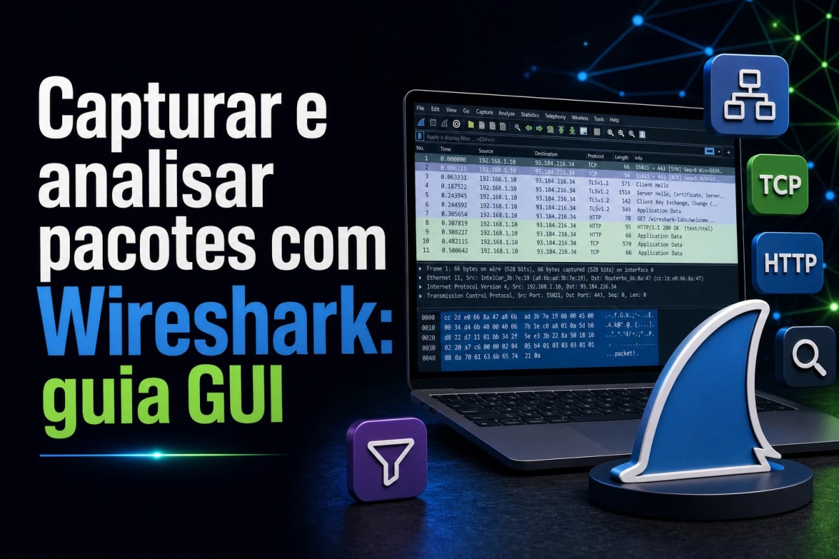 Capturar e analisar pacotes com Wireshark: guia GUI