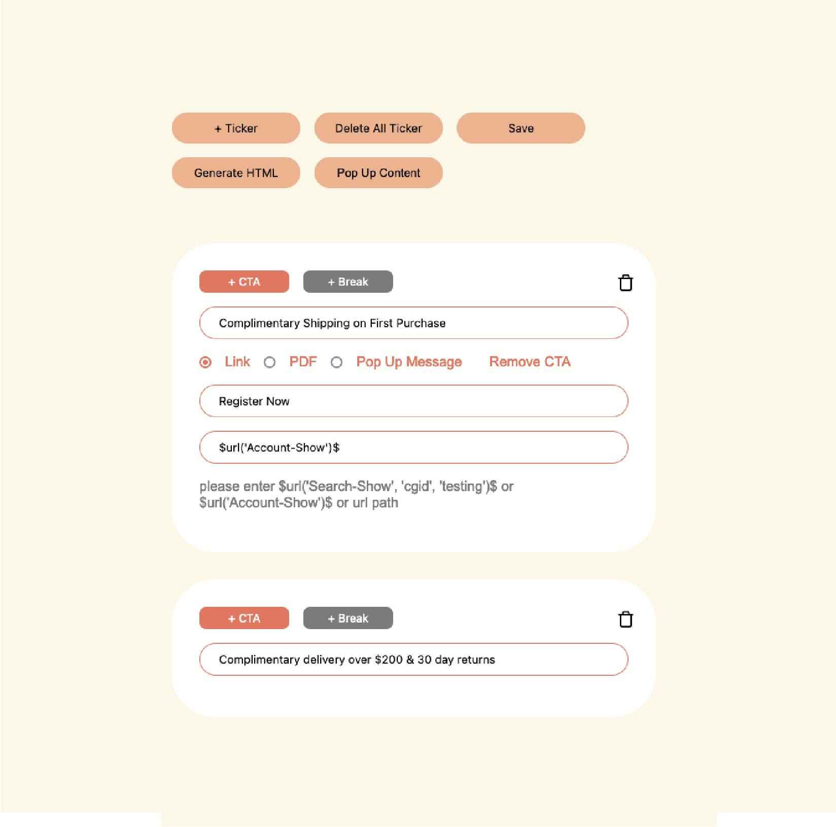 Ticker Builder