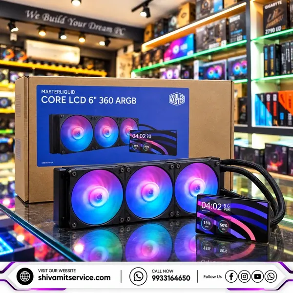 Cooler Master MasterLiquid Core LCD 360 6-inch Black ARGB CPU Liquid Cooler