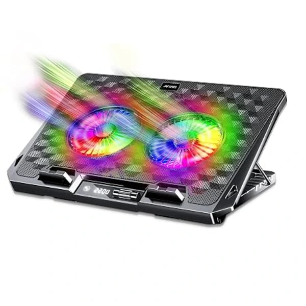Ant Esports NC281 Gaming Laptop Cooling Pad with 2 Fans 110mm, RGB Laptop Cooler Stand with 5 Height Adjustable Ant Esports NC281 Gaming Laptop Cooling Pad with 2 Fans 110mm, RGB Laptop Cooler Stand with 5 Height Adjustable