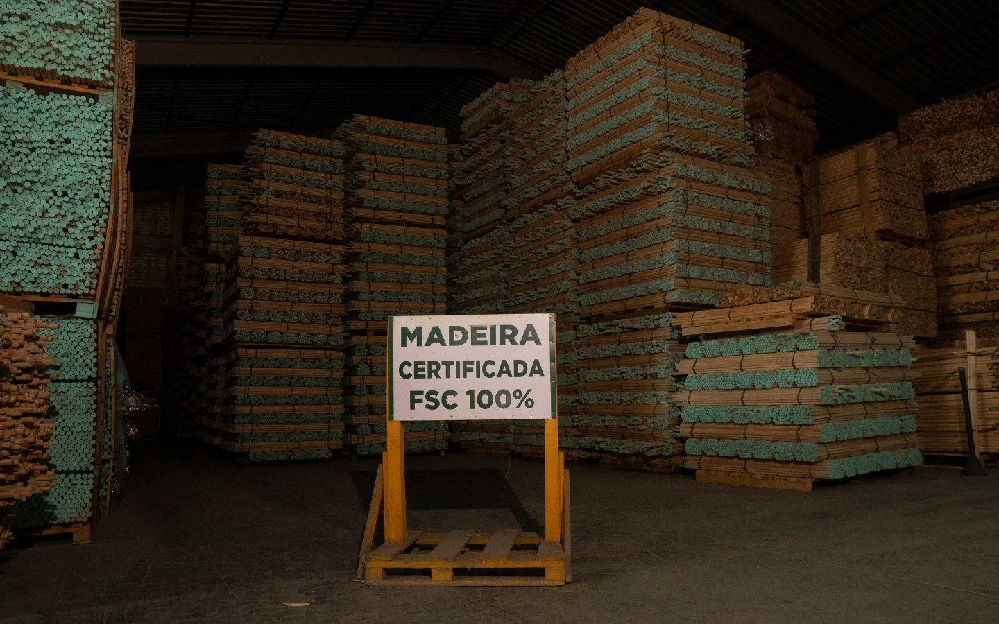 Floresta em manejo responsável, base da matéria-prima certificável.