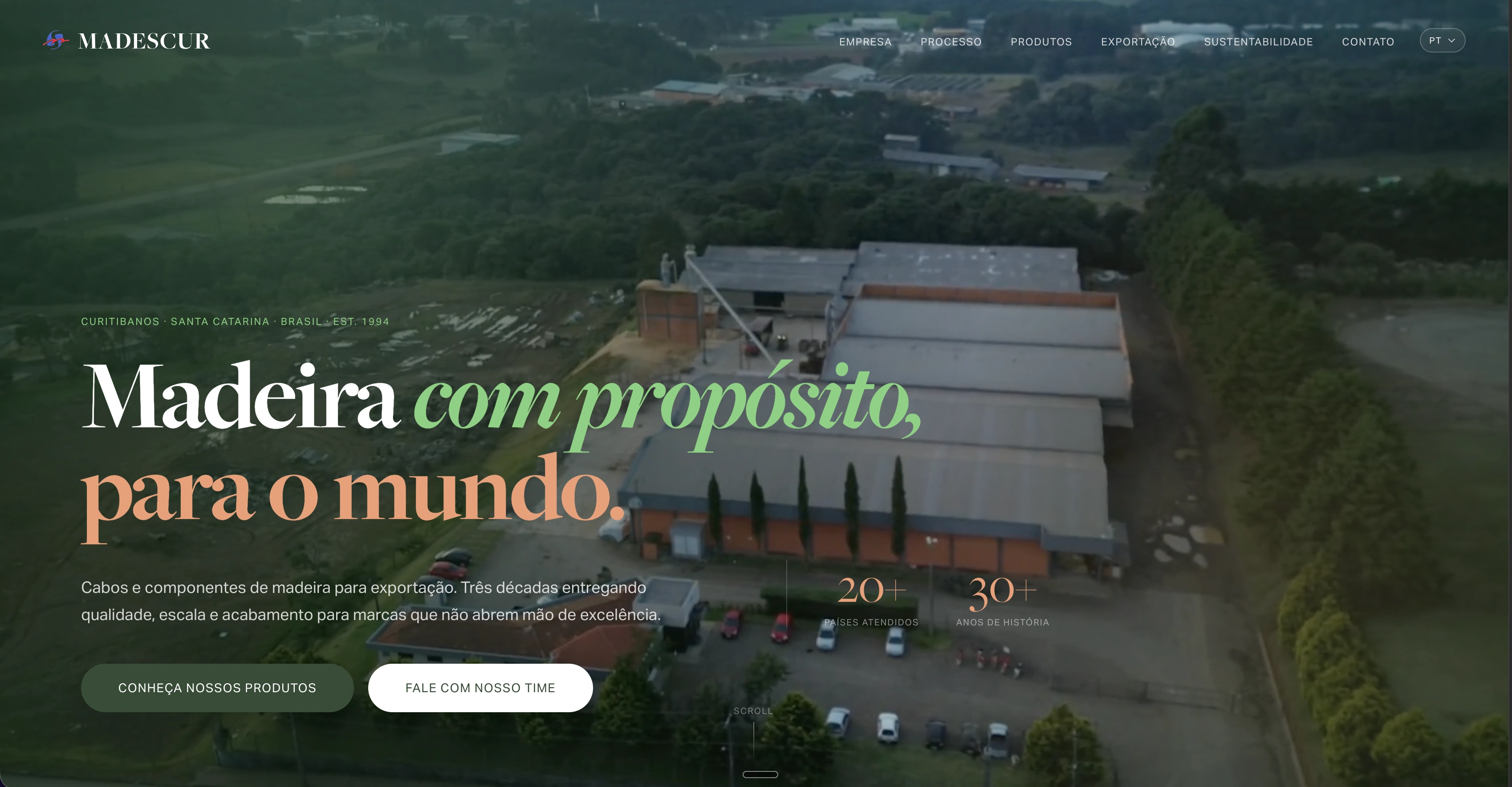 Madescur - Site institucional para madeireira desenvolvido por Rafael Gois com HTML5, CSS3 e JavaScript