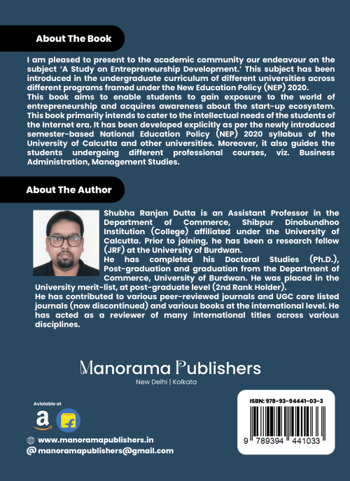 Dr. Shubha Ranjan Dutta's A Study on Entrepreneurship Development image no. 2