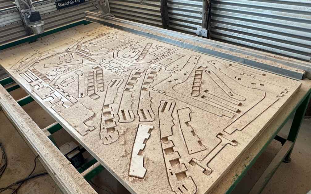 CNC router cutting wood