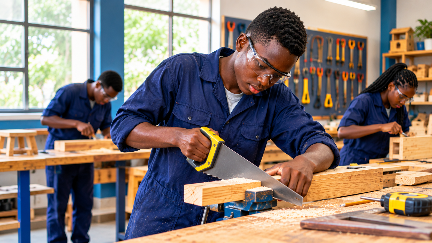 Young people learning and developing practical skills