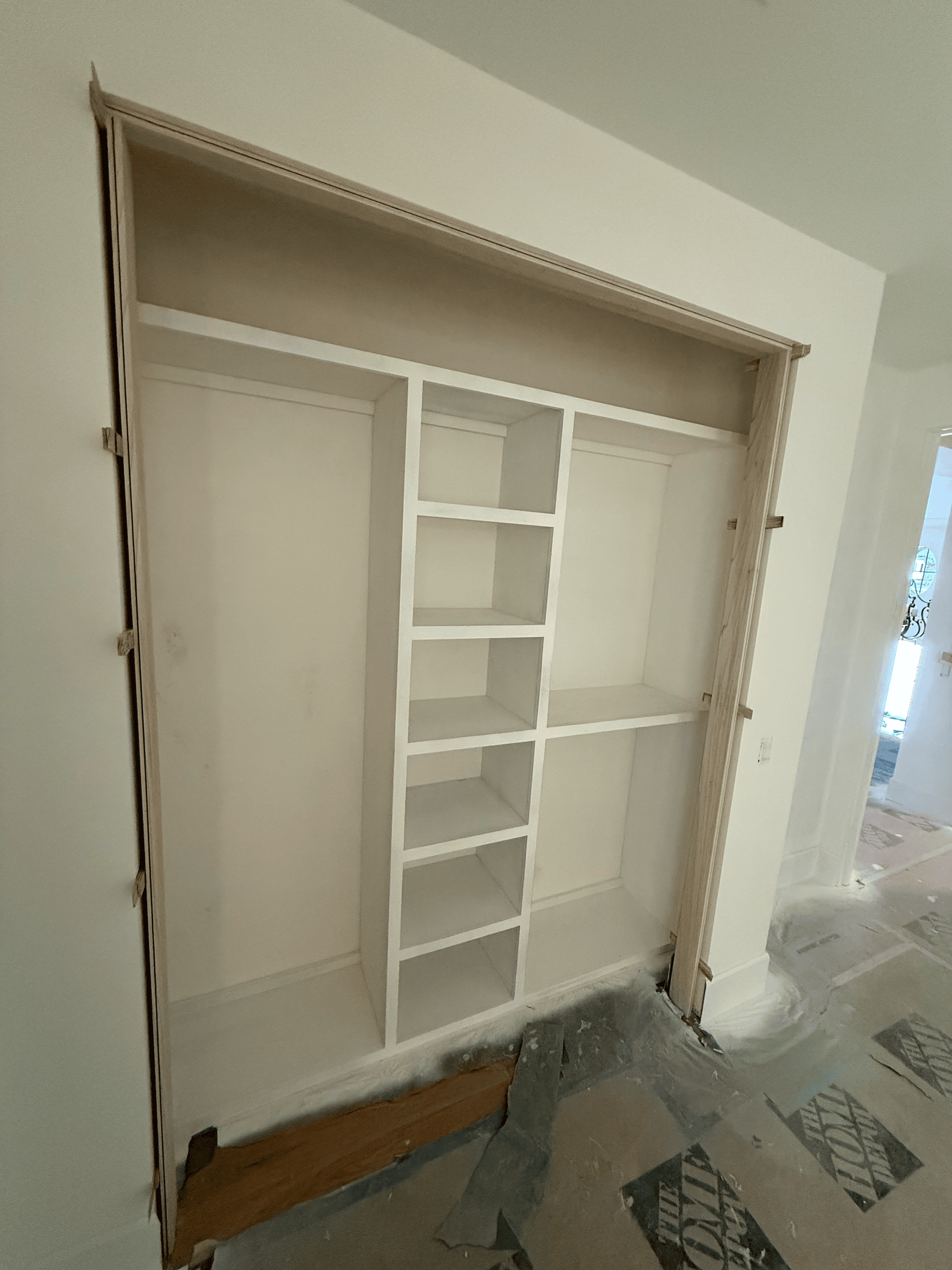 Custom built-in reach-in closet organizer