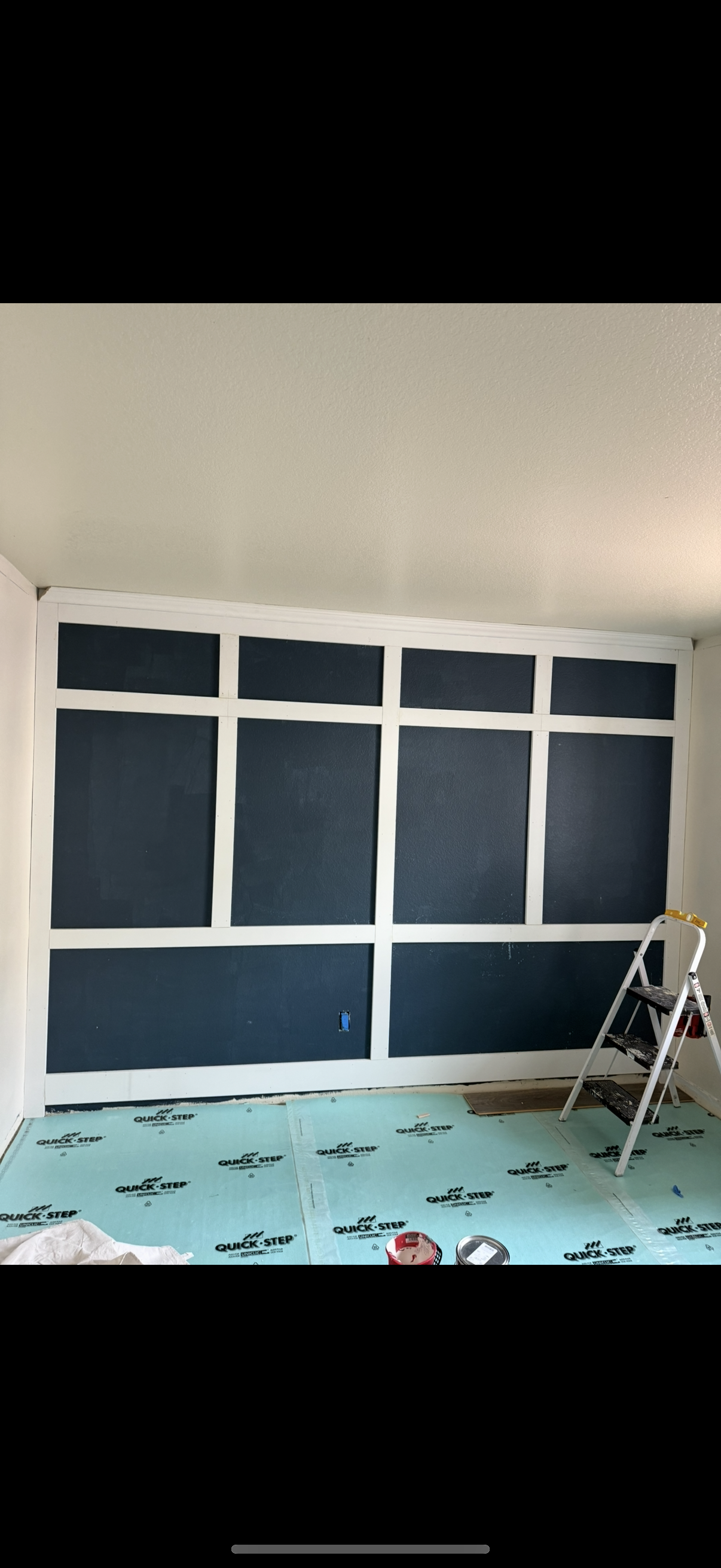 Board-and-batten picture-frame accent wall