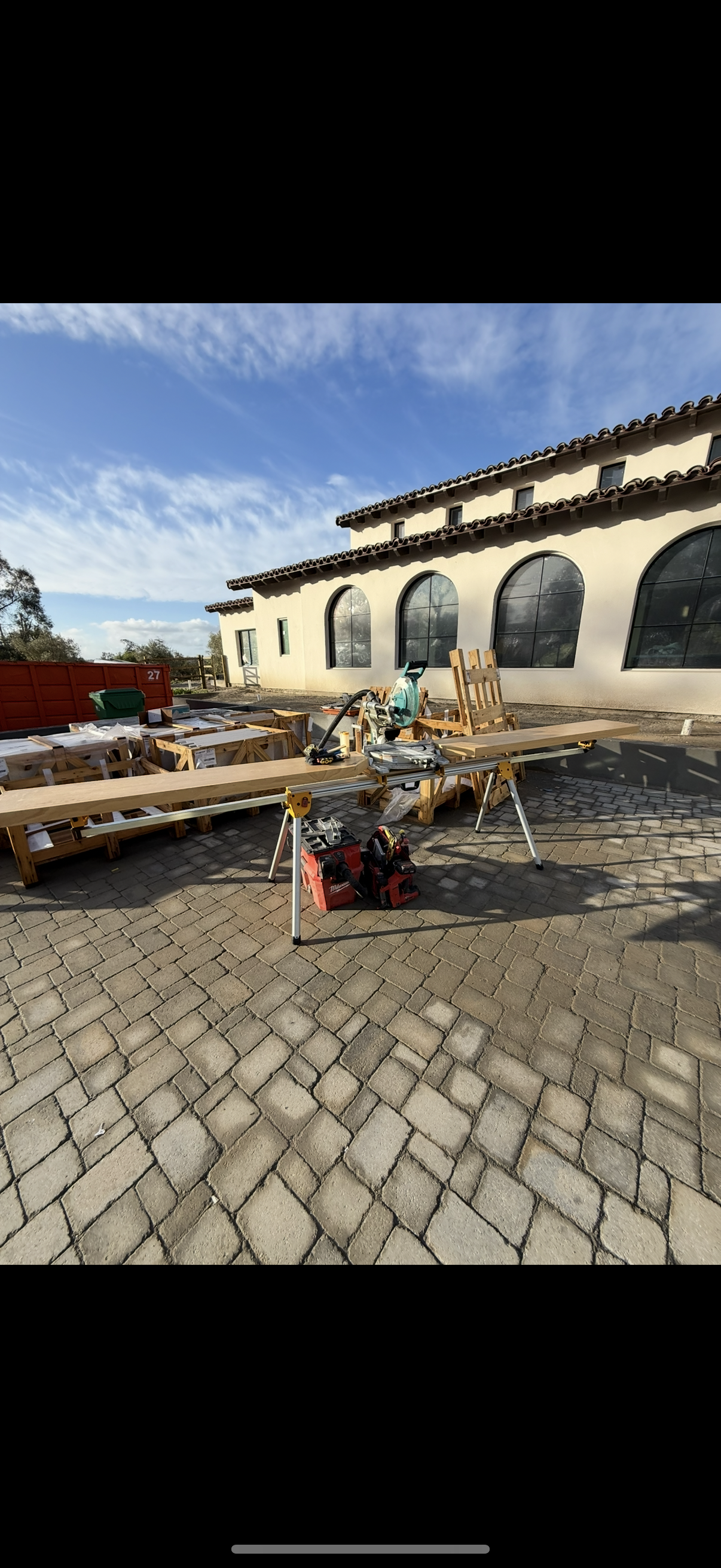 Custom millwork milled on-site at Spanish colonial estate
