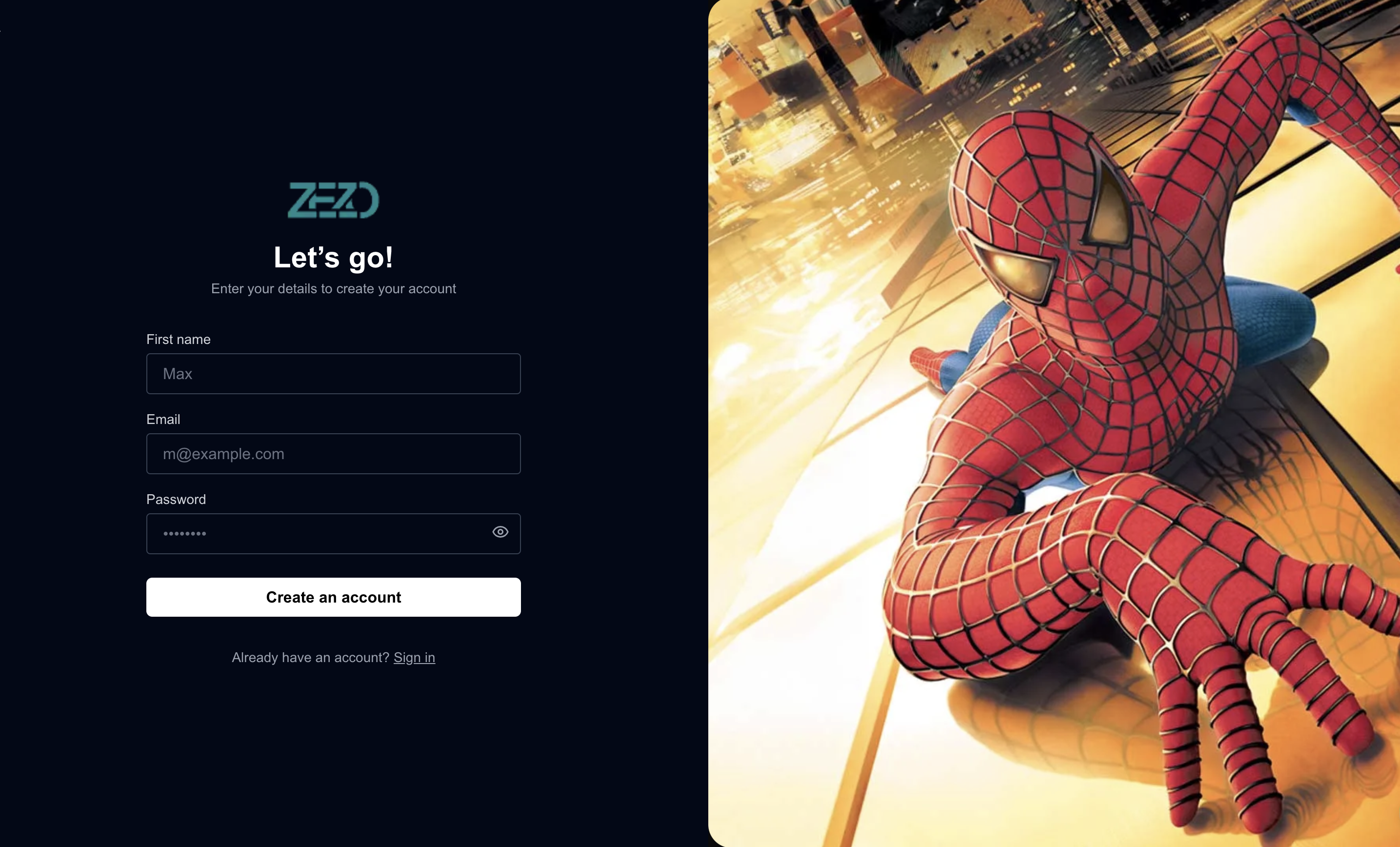 Signup UI