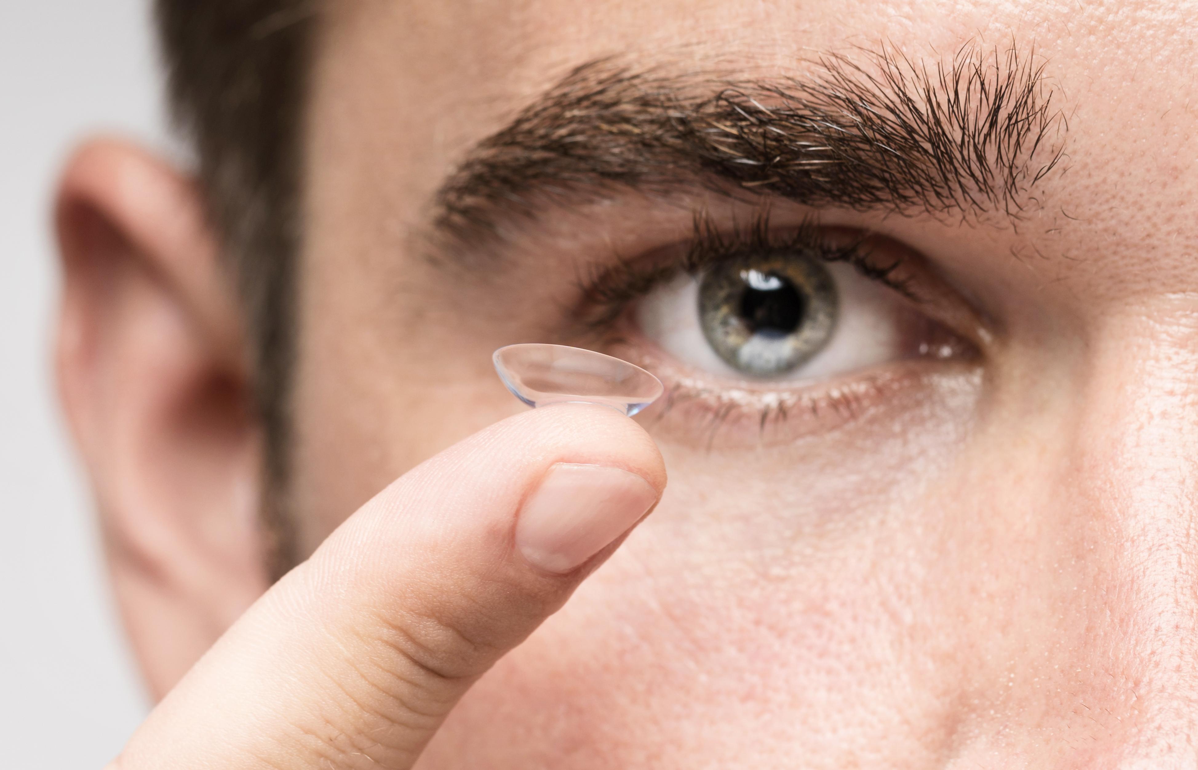 Professional contact lens fitting consultation