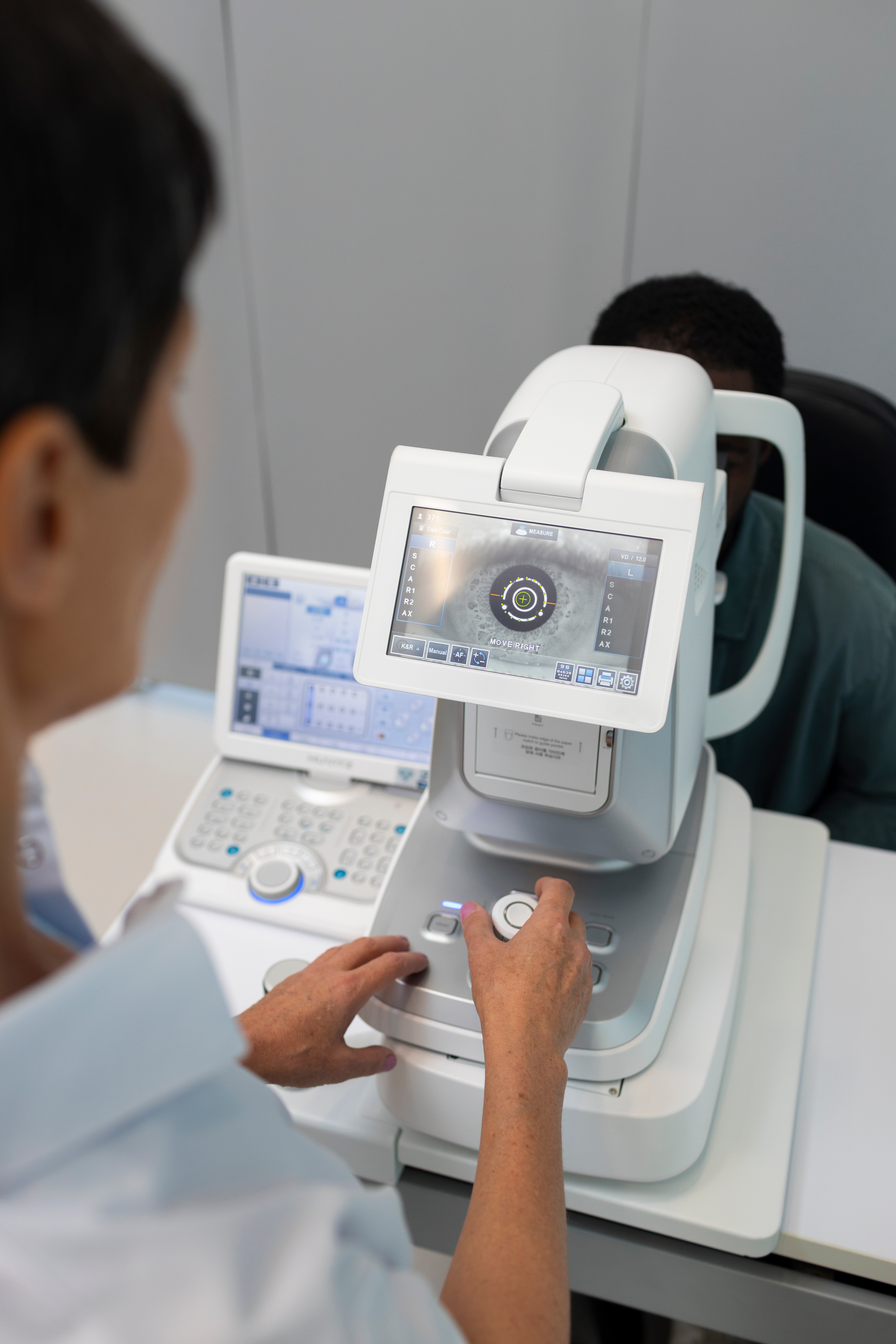 Child having eye examination