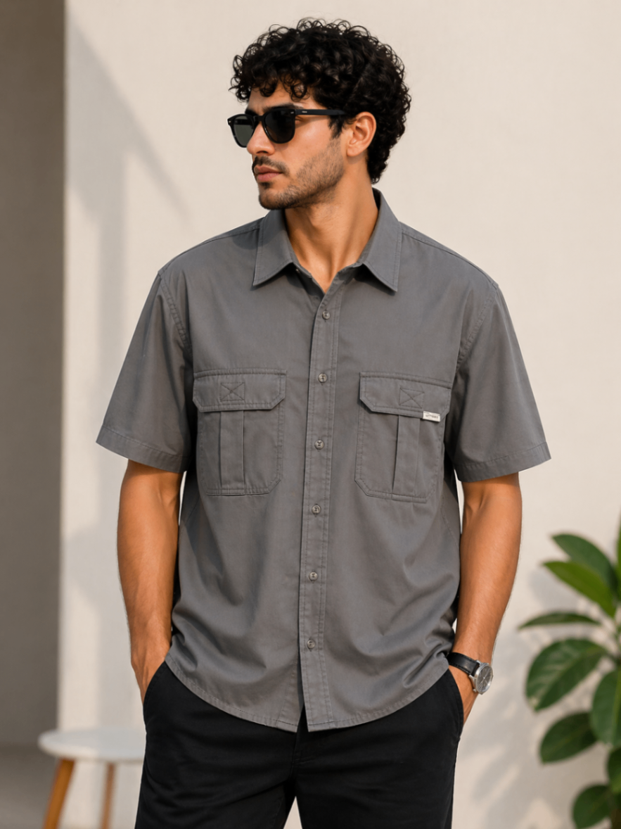 dark olive safari shirt 