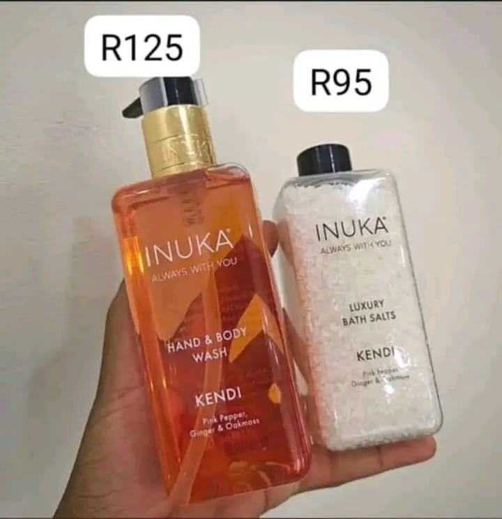 INUKA Kendi Hand & Body Wash and Luxury Bath Salts.