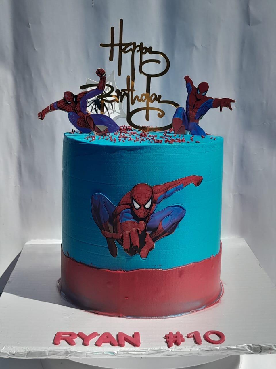 Spider man character cake