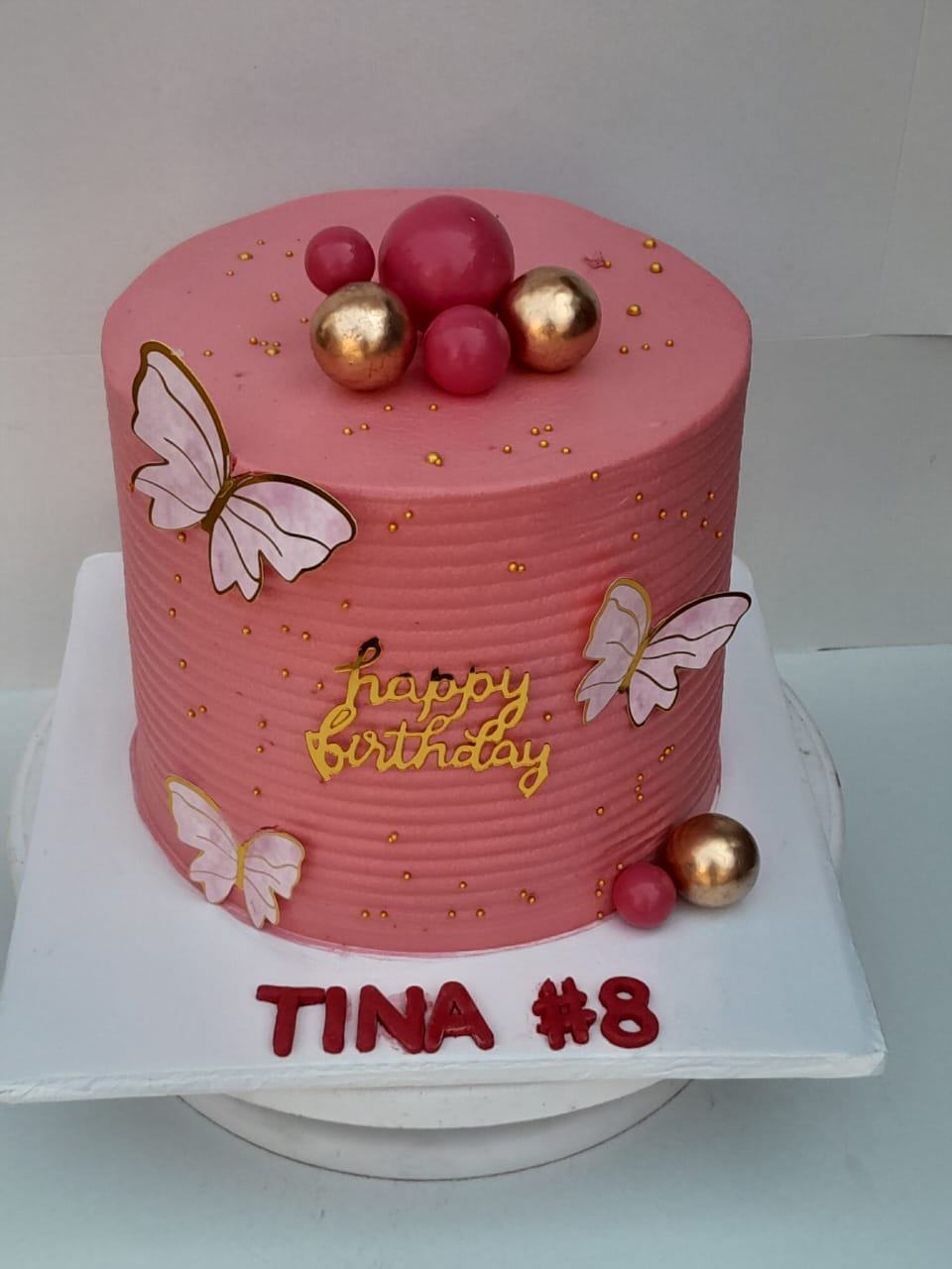 Peach butterfly cake