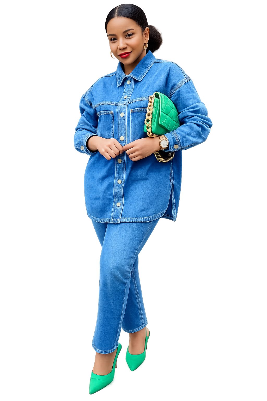 Women's Oversized Denim Jacket & Jeans Set
