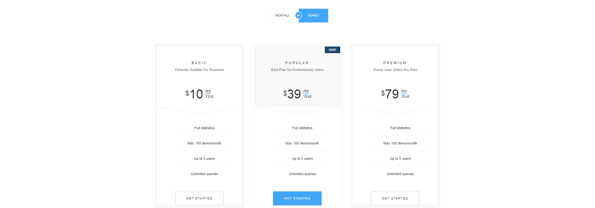 HTML5 Pricing Table