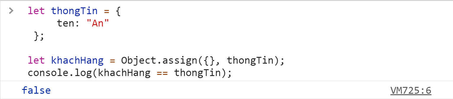 So Sánh hai biến object khi dùng Object.assign() trong JS