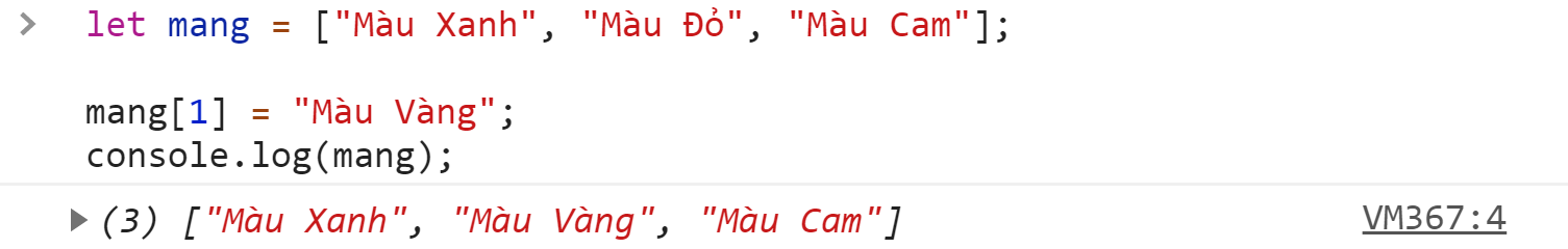 Thay đổi giá trị phần tử trong mảng javascript