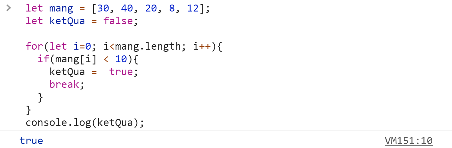 Sử dụng vòng lặp với Mảng Javascript