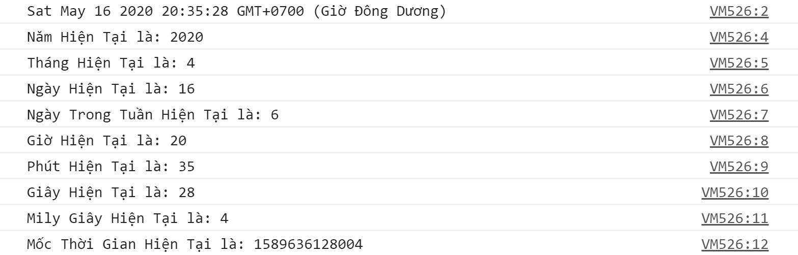 Phuong thức get trong Date Javascript