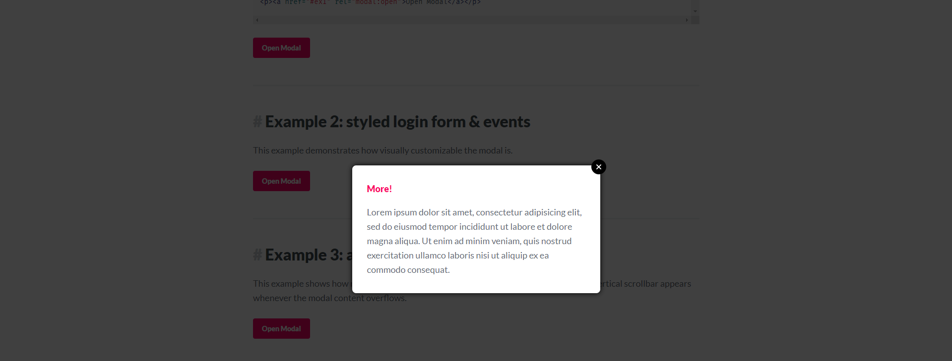 jQuery Modal