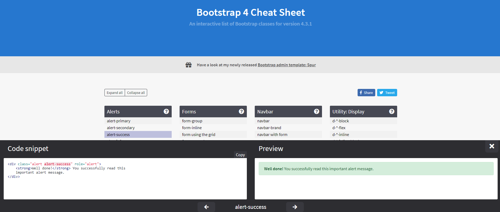 Bootstrap 4 Cheat Sheet