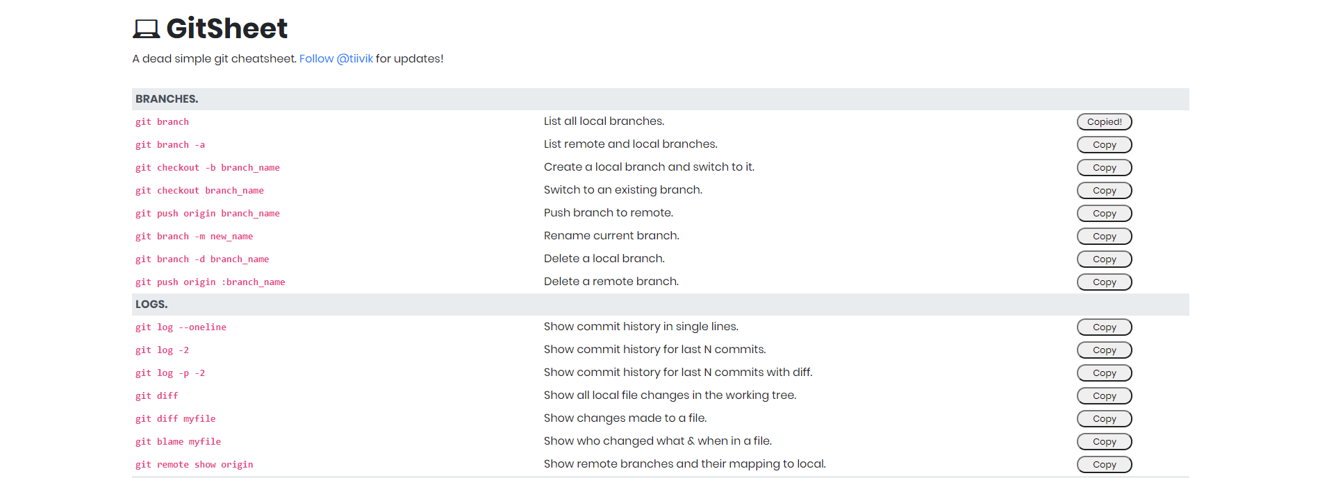GitSheet