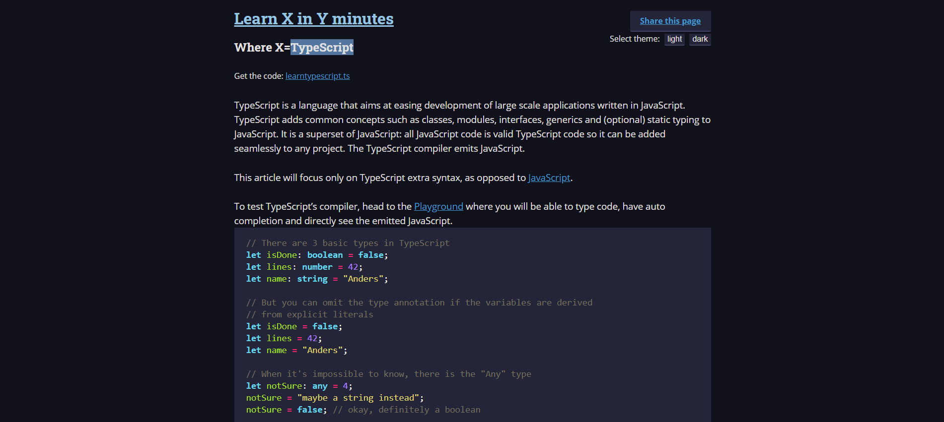 TypeScript Cheat Sheet