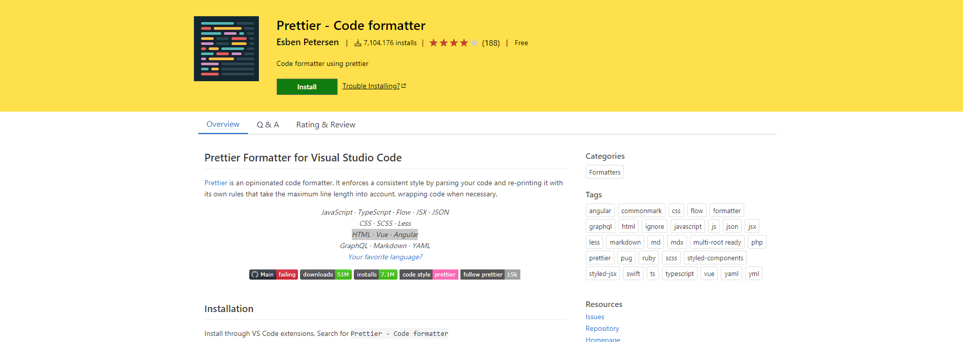 visual studio code prettier