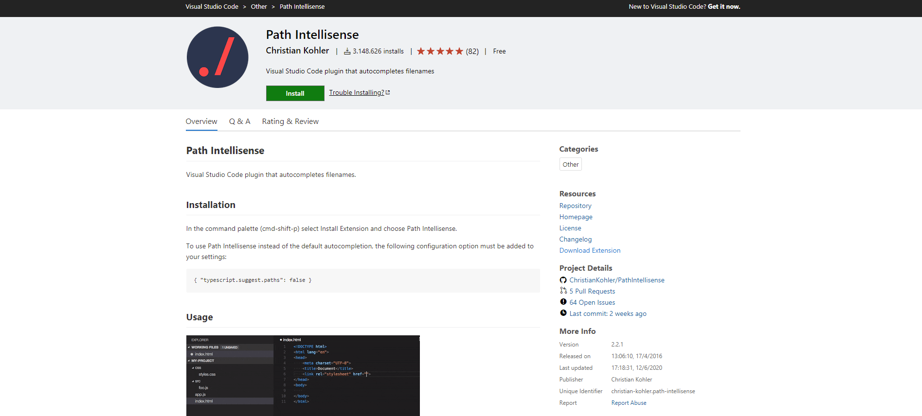 Path Intellisense