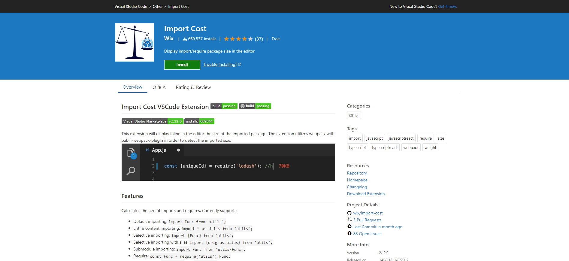 Import Cost